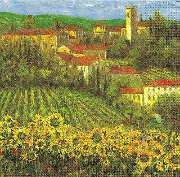s9z10662 - Provencal Village - Servietten - Packung - 20 Stück
