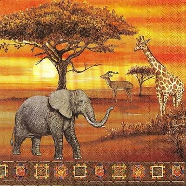 s9z10765 – Africa – Servietten – Packung – 20 Stück