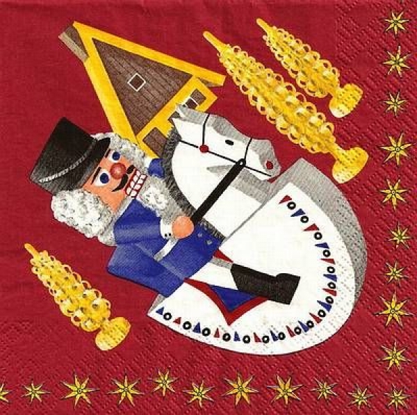 s9z10770 - Reiterlein - rot - Napkins - Package - 20 pcs..