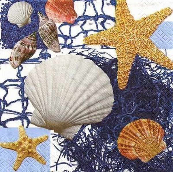 s9z10789 - Starfish and Shells - Servietten - Packung - 20 Stück s9z10789 - Starfish and Shells - Servietten - Packung - 20 Stück