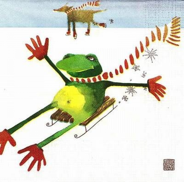 s9z10824 - Frog Sled - Servietten - Packung - 20 Stück