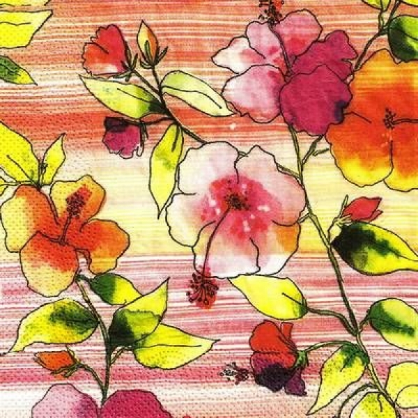 s9z10866 - Hibiscus - Servietten - Packung - 20 Stück.