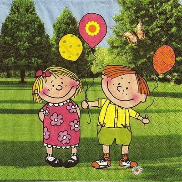 s9z10928 - Kleine Freunde - Napkins - Package - 20 pcs.