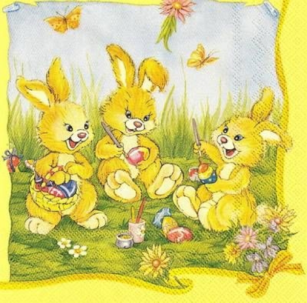 s9z10980 - Hasentrio - Napkins - Package - 20 pcs.