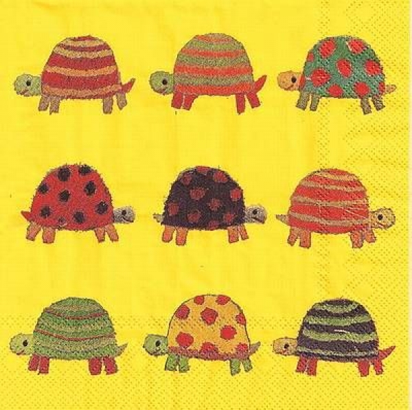 s9z11026 - Turtles and Tortoises - yellow - Servietten - Packung - 20 Stück