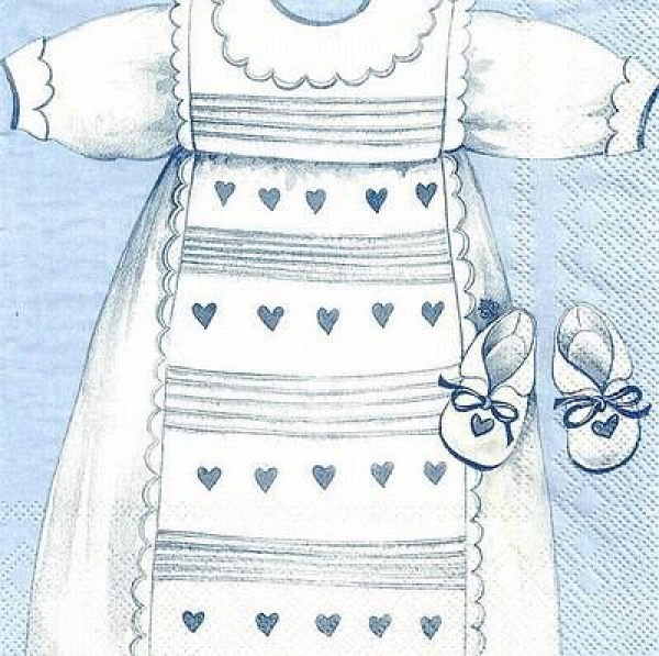 s9z11071 - Christening Robe  - blue - Napkins - Package - 20 pcs.