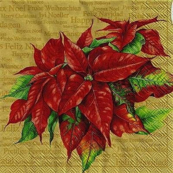 s9z11201 - Holiday Greetings - gold - Servietten - Packung - 20 Stück