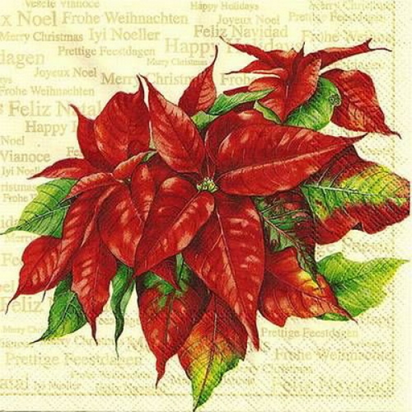 s9z11218 - Holiday Greetings - cream - Servietten - Packung - 20 Stück