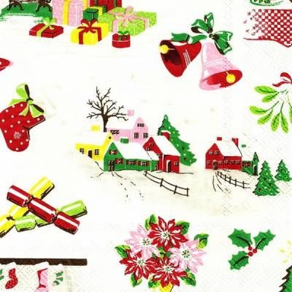 s9z11219 - Kidston Christmas Village - white - Packung 20 St
