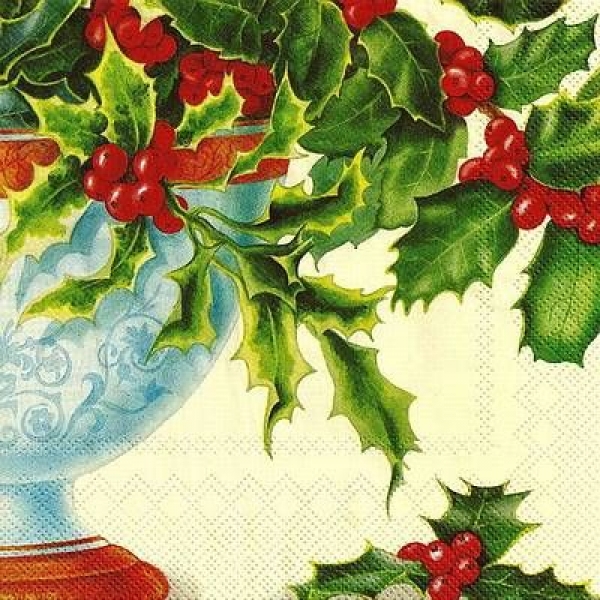 s9z11230 - Holly Bowl - cream - Servietten - Packung - 20 Stück.
