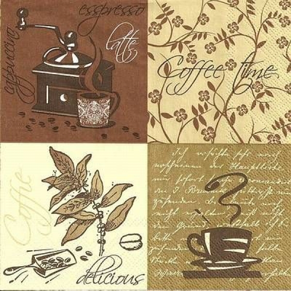 s9z11260 – Kaffeemühle und Tasse - Napkins - Package - 20 pcs.
