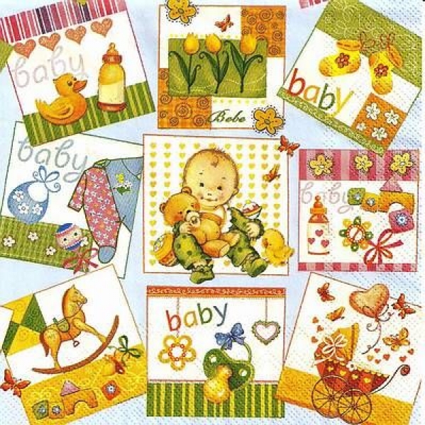 s9z11263 - Baby - blau - Servietten - Packung - 20 Stück