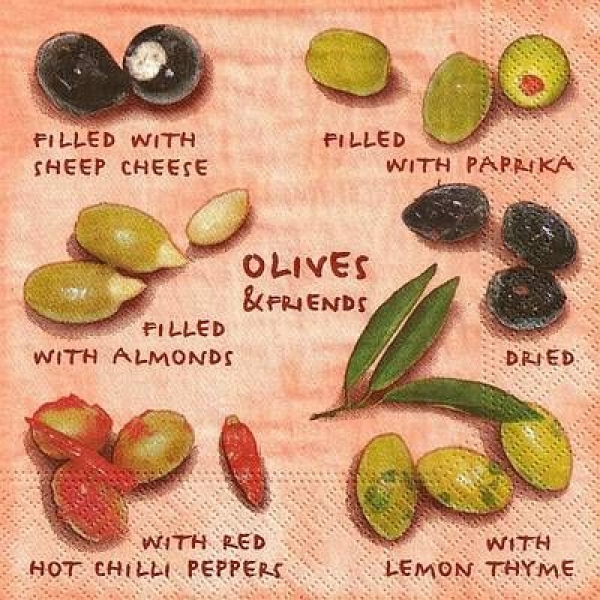 s9z11356 - Olives & Friends - Napkins - Package - 20 pcs.