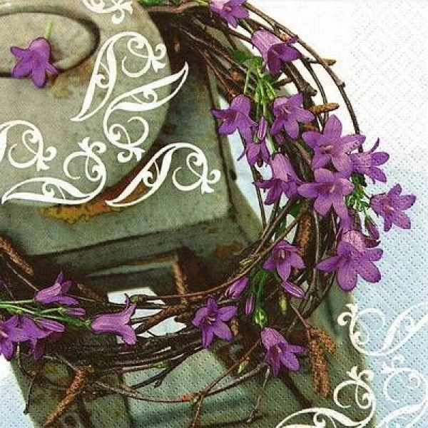 s9z11383 - Violet Bellflowers - Servietten - Packung - 20 Stück