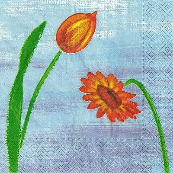 s9z11425 - Blumen - orange - Servietten - Packung - 20 Stück