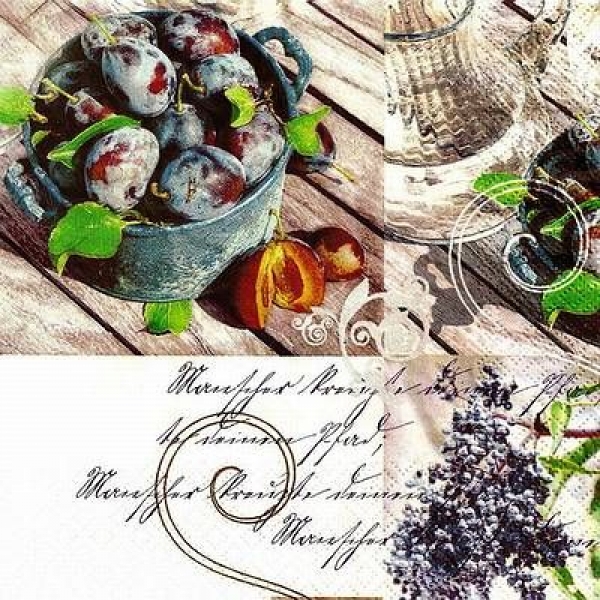 s9z11440 - Fresh Plums - Servietten - Packung - 20 Stück