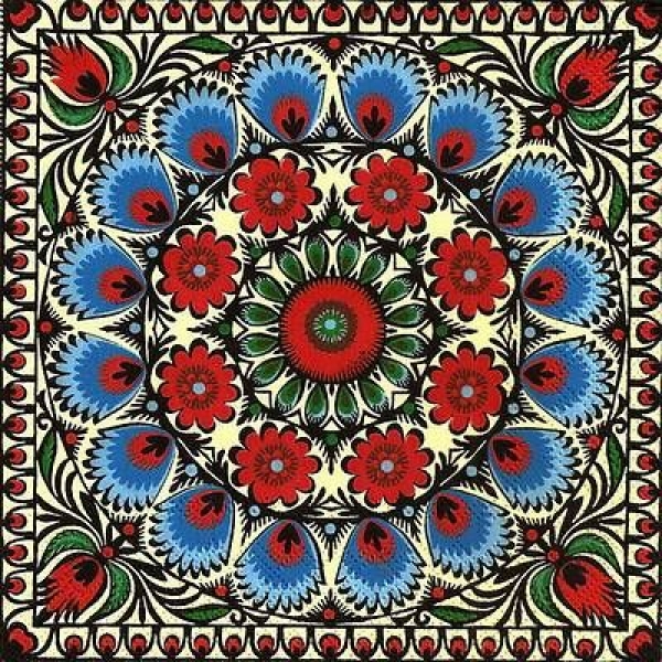 s9z11473 - Rosette - rot/blau - Servietten - Packung - 20 Stück