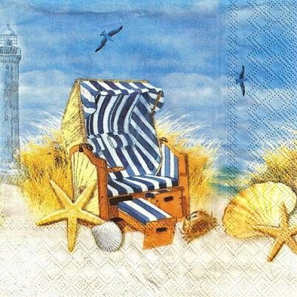 s9z11518 – Strandkorb – Servietten – Packung – 20 Stück