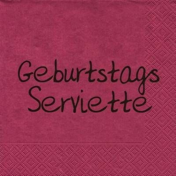 s9z11733 - Geburtstagstorte - Servietten - Packung - 20 Stück