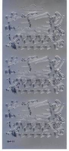 sti0154 - Sticker silber - Brautpaar