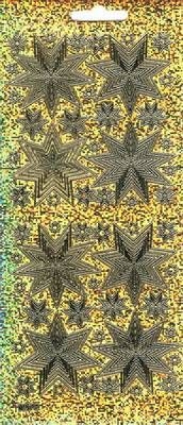 sti0166 - Sticker hologramm/gold Sterne