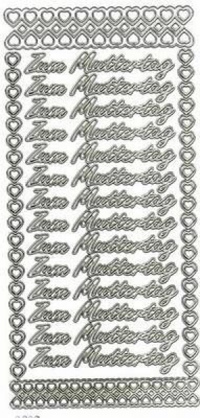 sti0258 - Sticker weiß/gold - Zum Muttertag