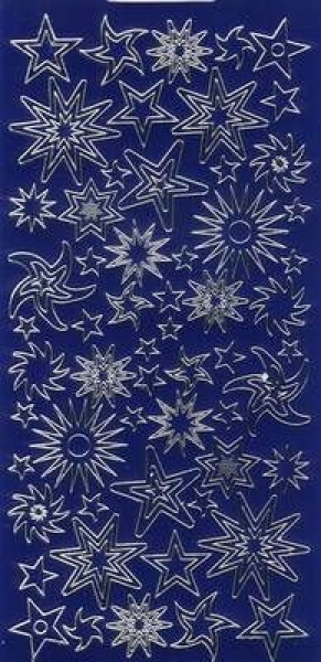sti0269 - Sticker blau/silber - Sterne