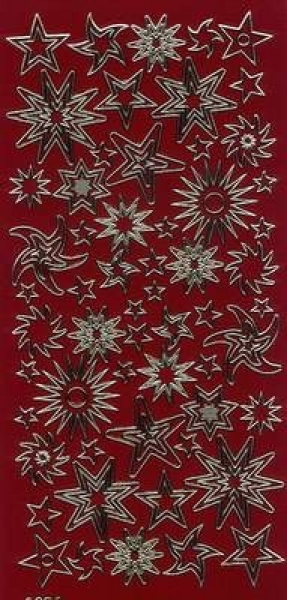 sti0271 - Sticker rot/gold - Sterne