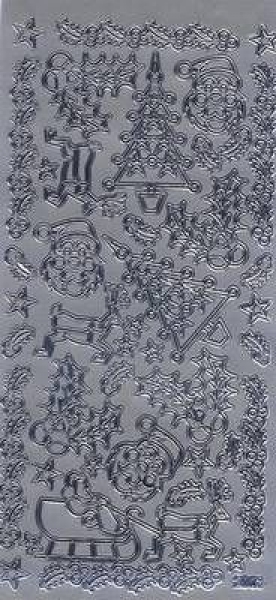 sti0274 - Sticker silber - Weihnachtsmotiv