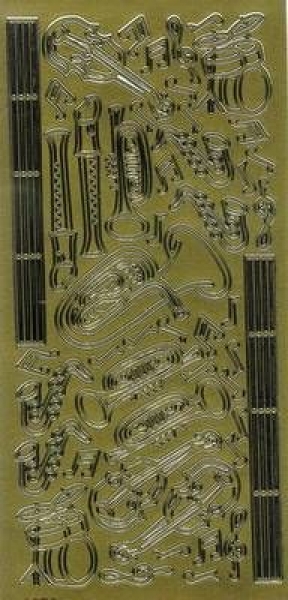 sti0281 - Sticker gold - Musikintrumente