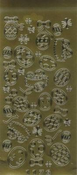 sti0317 -  Sticker gold - Ostereier