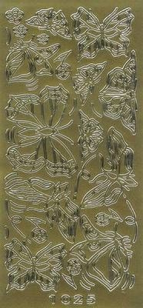 sti0368 -  Sticker gold - Schmetterlinge