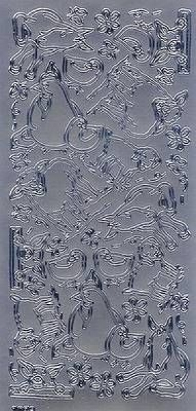 sti0372 -  Sticker silber – Osterküken