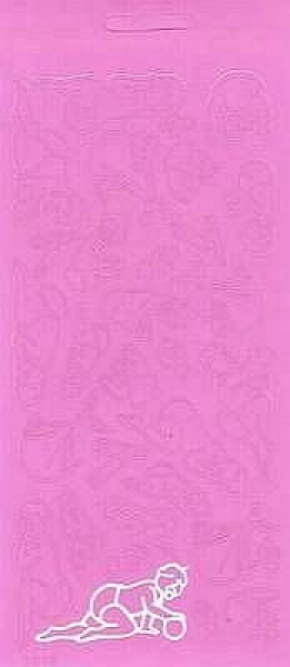 sti0405 -  Sticker rosa - Geburt-Motive