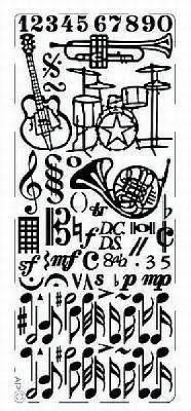 sti0533 -  Sticker silber - Musik