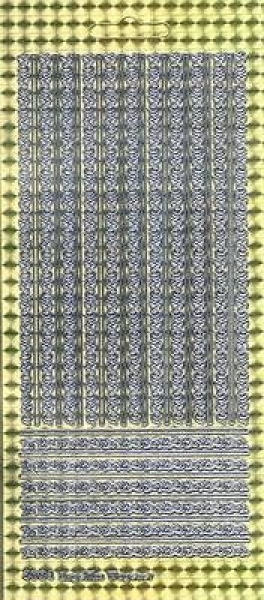 sti0543 - Sticker silber/gold/holo - Bordüren