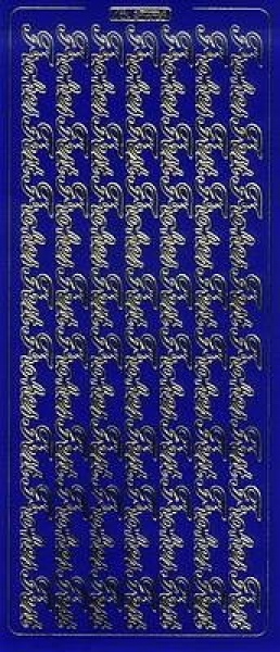 sti0598 -  Sticker blau/gold - Frohes Fest