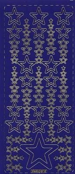 sti0611 -  Sticker blau/gold - Sterne