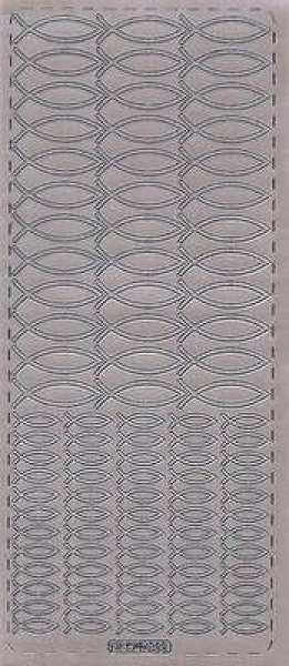 sti0654 -  Sticker silber - Komm/Konfirmation - Fische