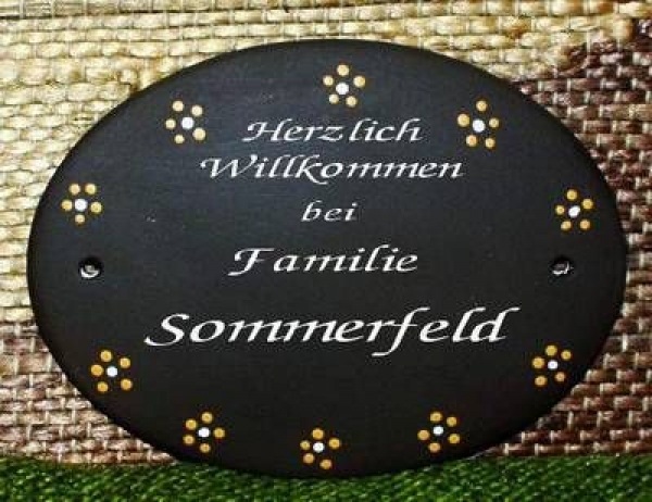 Türschild – oval - blank - 15 x 11 cm – Schrühware