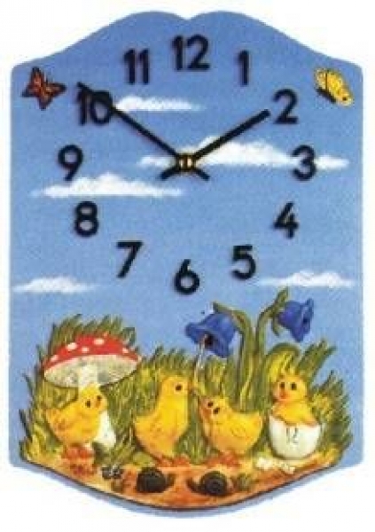 Giessform - Uhr - 4 Küken - 20 x 28 cm