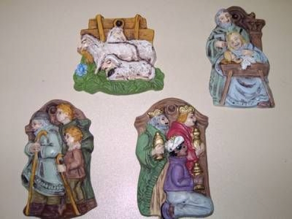 Gießform - Weihnachtskrippe, (Anhänger) 4 Motive