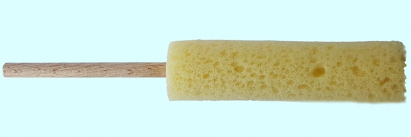 Schwämmchen mit Stiel - Sponge Stick Round – 25 mm – 16 cm lang - Töpfer-Werkzeug – zum Versäubern von Rohware