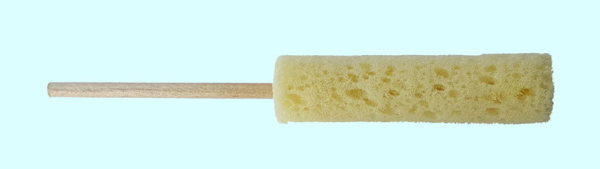 Schwämmchen mit Stiel - Sponge Stick Round – 16 mm – 12 cm lang - Töpfer-Werkzeug – zum Versäubern von Rohware