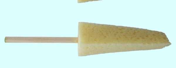 Schwämmchen mit Stiel - Sponge Stick Triangular - 20 mm – 12 cm lang - Töpfer-Werkzeug – zum Versäubern von Rohware