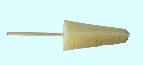 Schwämmchen mit Stiel - Sponge Stick Triangular – 30 mm – 12 cm lang - Töpfer-Werkzeug – zum Versäubern von Rohware