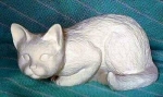 Katze - lauernd – 25 cm lang - Schrühware