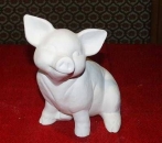 Schweinchen sitzend – 15 cm hoch - Schrühware
