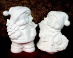 Bear Claus & Mrs Bear Claus – Weihnachtsteddies im 2er-Set – 22,5 und 20 cm hoch – Schrühware
