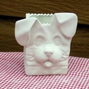 Stiftebox - Tüte mit Hund – 12 cm hoch - Schrühware